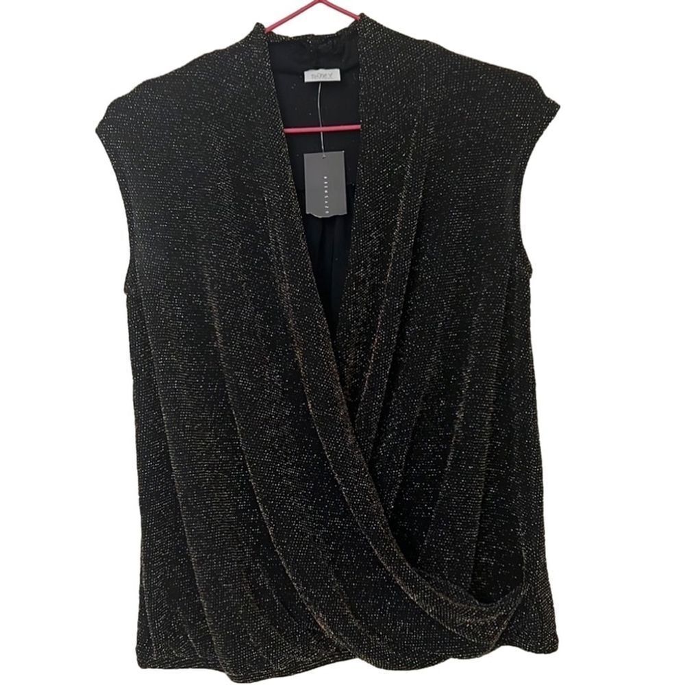 NWT Suzy Shier Crossover Sleeveless Glitter Top